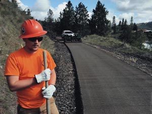 Ferry County Rail Trail paving in 2016